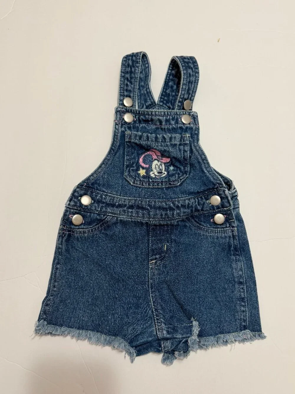 Minnie Mouse Size 12 Months Girl Denim Overall Shorts